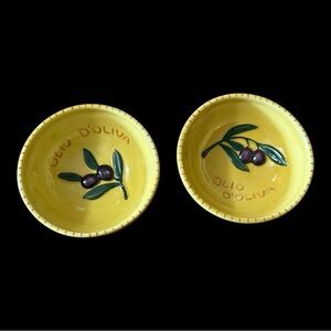 Williams Sonoma "Olio D'Oliva" Ceramic Dipping Bowls